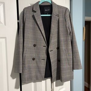 Madewell Plaid Gray Blazer
